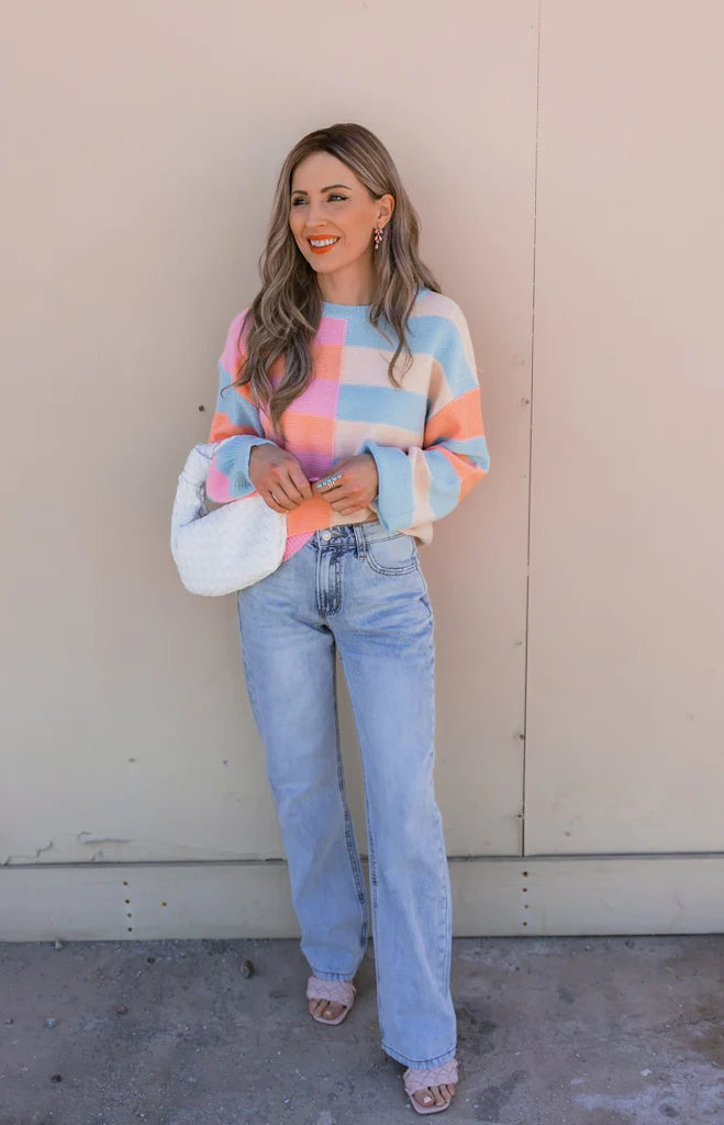 Happy Stripes Color-Block Sweater for Spring