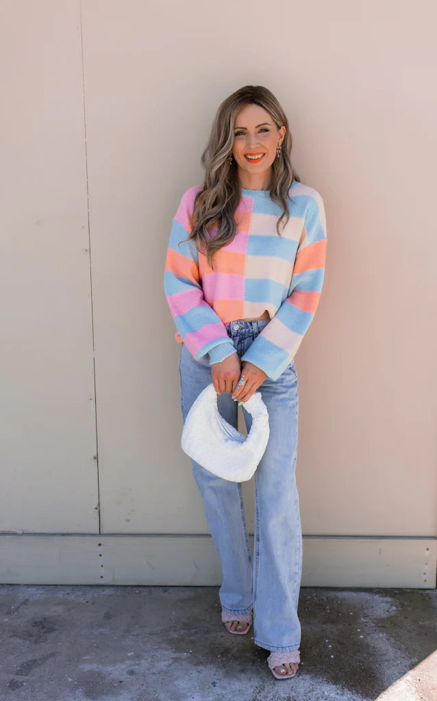 Happy Stripes Color-Block Sweater for Spring