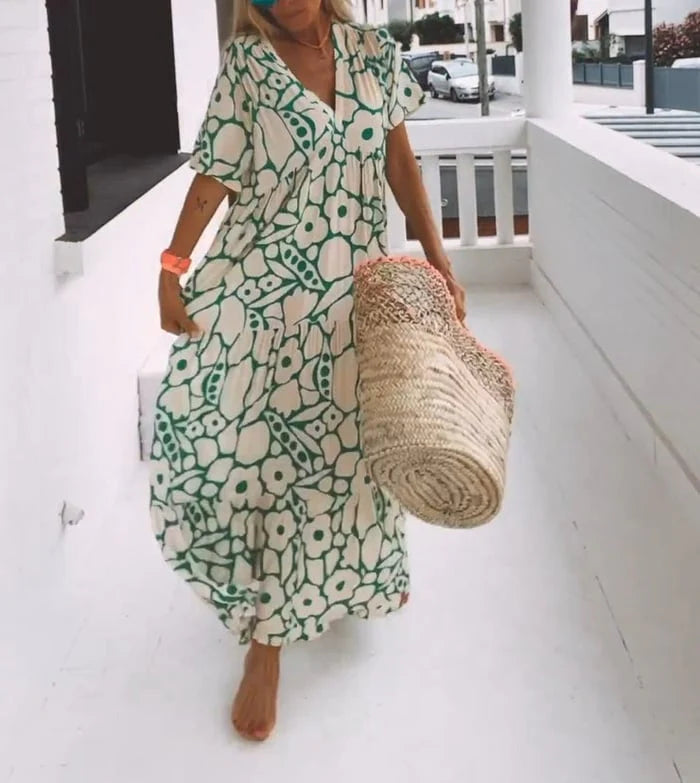 Flowery Summer Long Dress