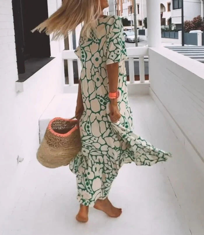 Flowery Summer Long Dress