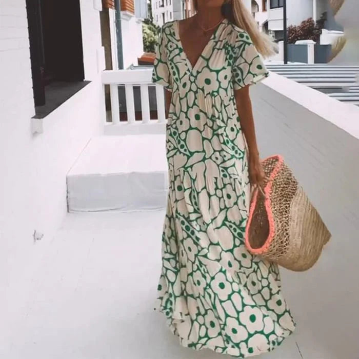 Flowery Summer Long Dress