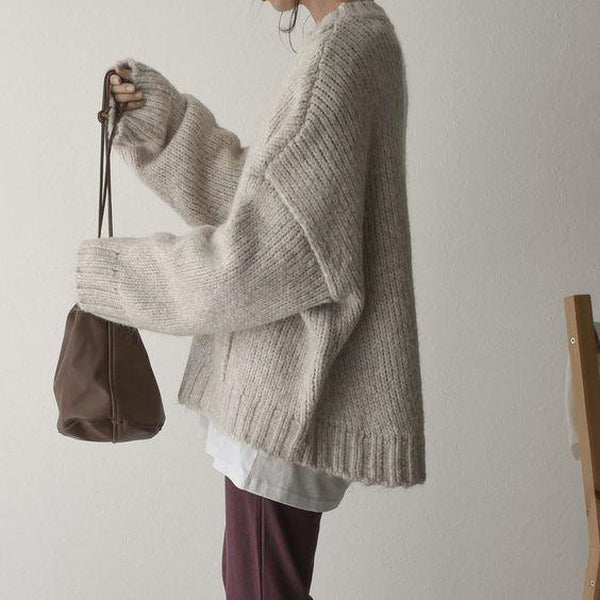 Ivory Pocket Front Oversized Pullover