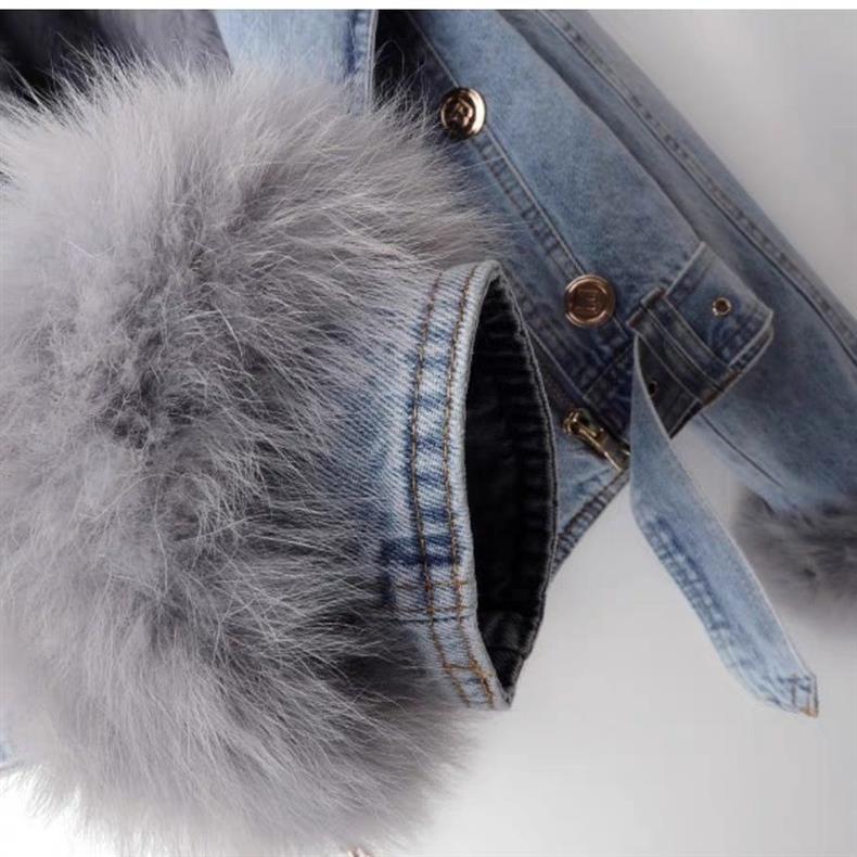 FOXHAVEN DETACHABLE FUR-LINED DENIM ENSEMBLE