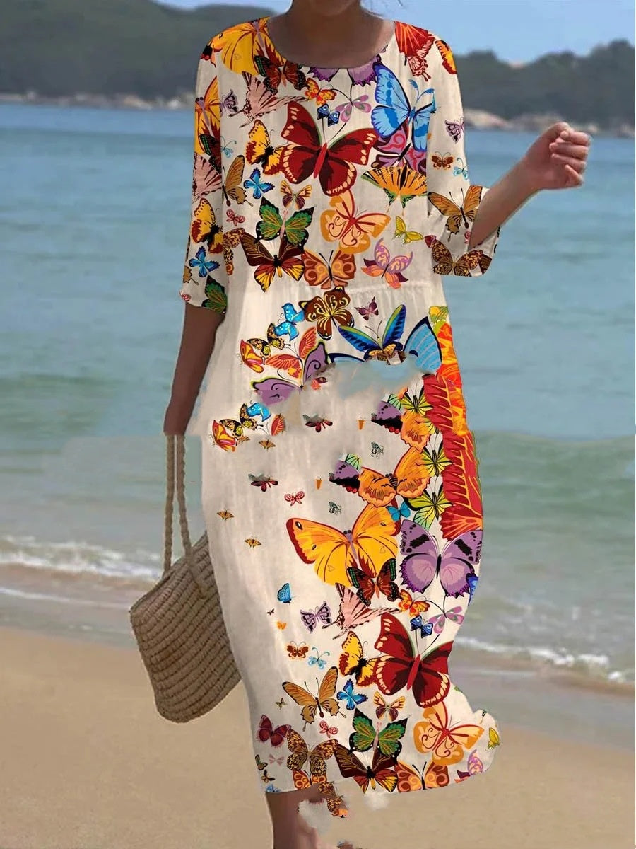 Flora™ - Enchanted Garden Floral Dress That Covers The Belly