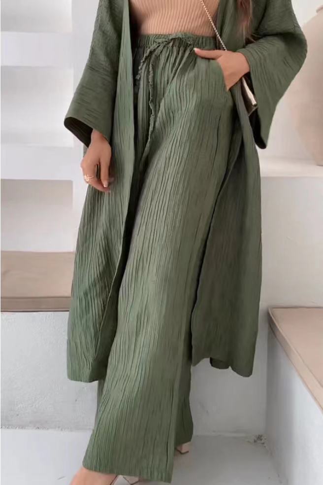 SERENITY FLOW™ - Casual Elegance Kimono and Trouser Set