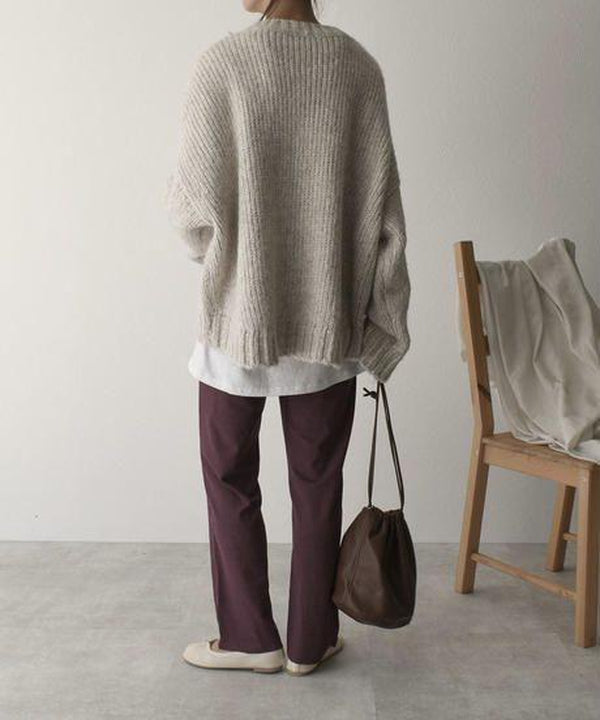 Ivory Pocket Front Oversized Pullover