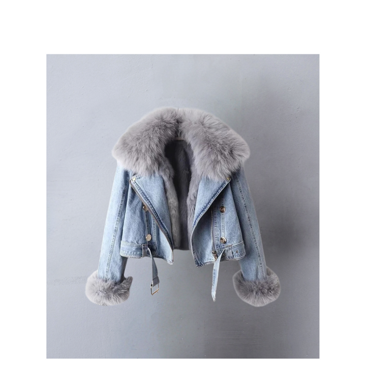 FOXHAVEN DETACHABLE FUR-LINED DENIM ENSEMBLE