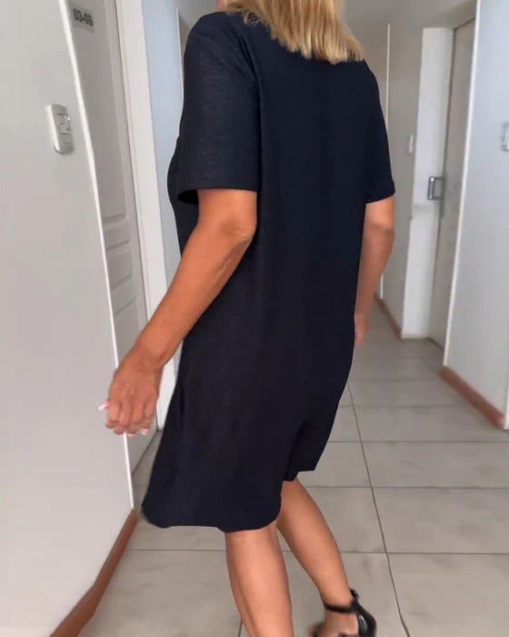 Amelia's Cinched V-Neck Shift Dress