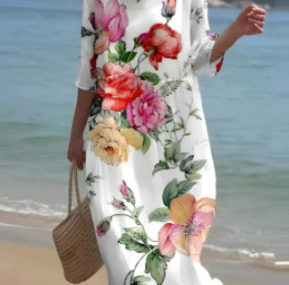 Flora™ - Enchanted Garden Floral Dress That Covers The Belly