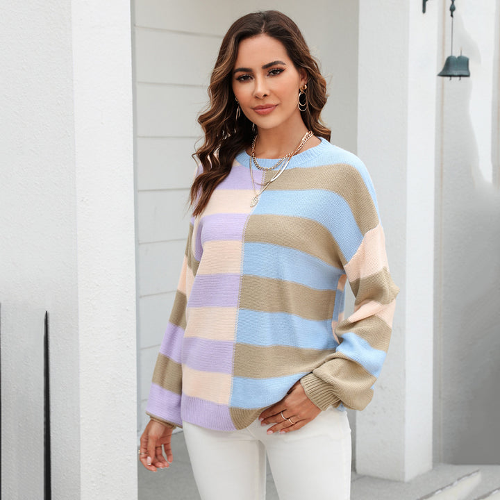 Happy Stripes Color-Block Sweater for Spring