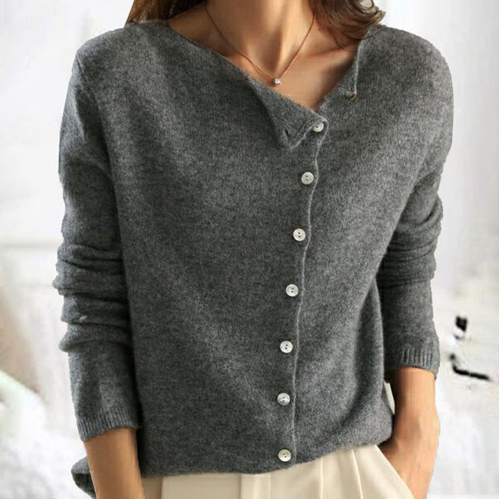 Elin™ - Cozy Button-Down Relaxed Knit Top