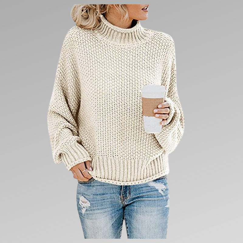 Hazel™ - Oversized Knit Mock Neck Sweater