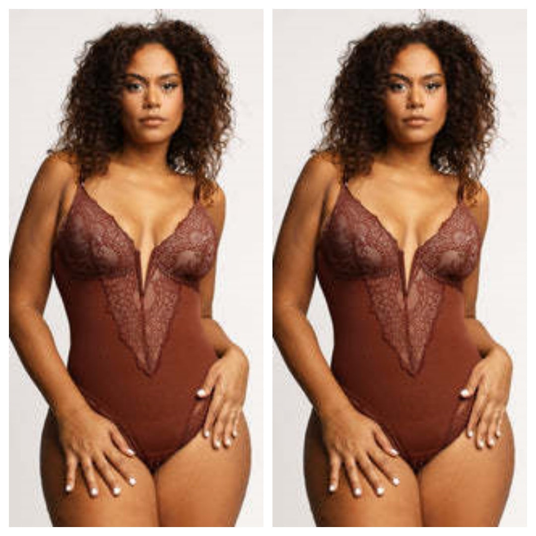 BlendApparel-Enhanced Lace Trim Bodysuit