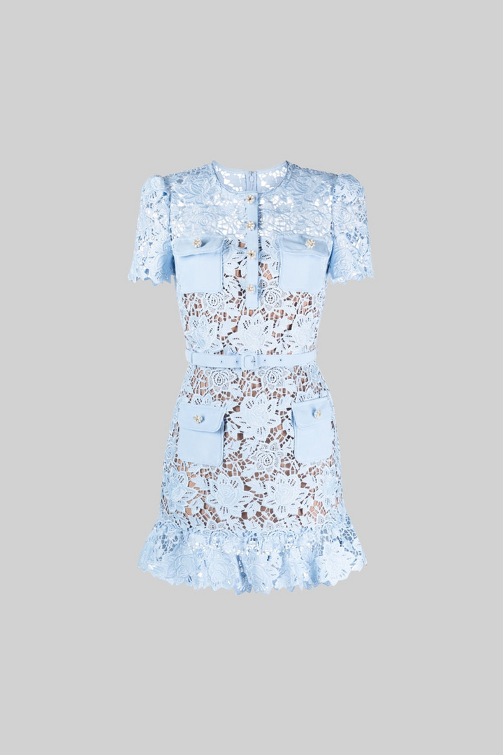 Azure Blossom™ - Floral Mini Dress