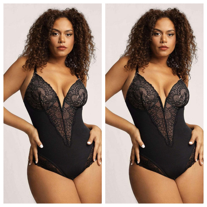 BlendApparel-Enhanced Lace Trim Bodysuit