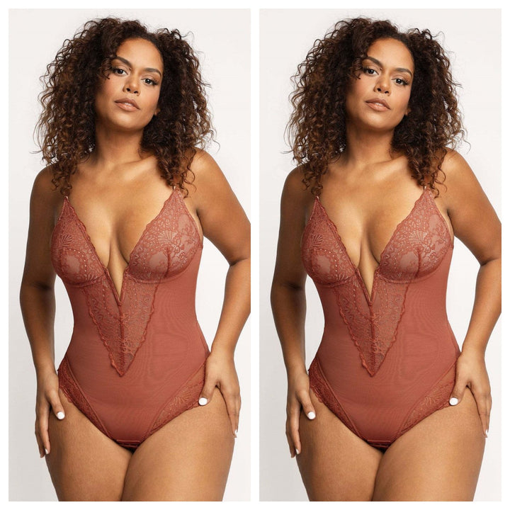 BlendApparel-Enhanced Lace Trim Bodysuit