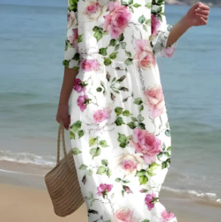 Flora™ - Enchanted Garden Floral Dress That Covers The Belly