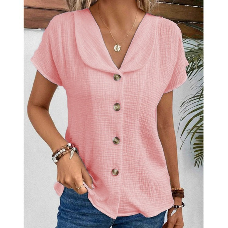 Breezy Charm Button-Up Top