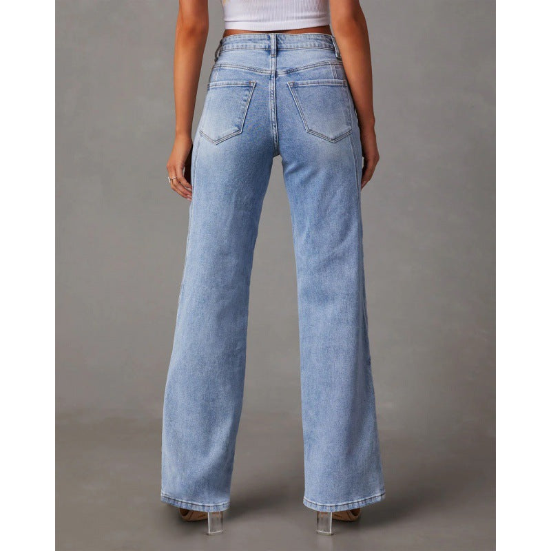 Essential Blue Straight-Cut Jeans