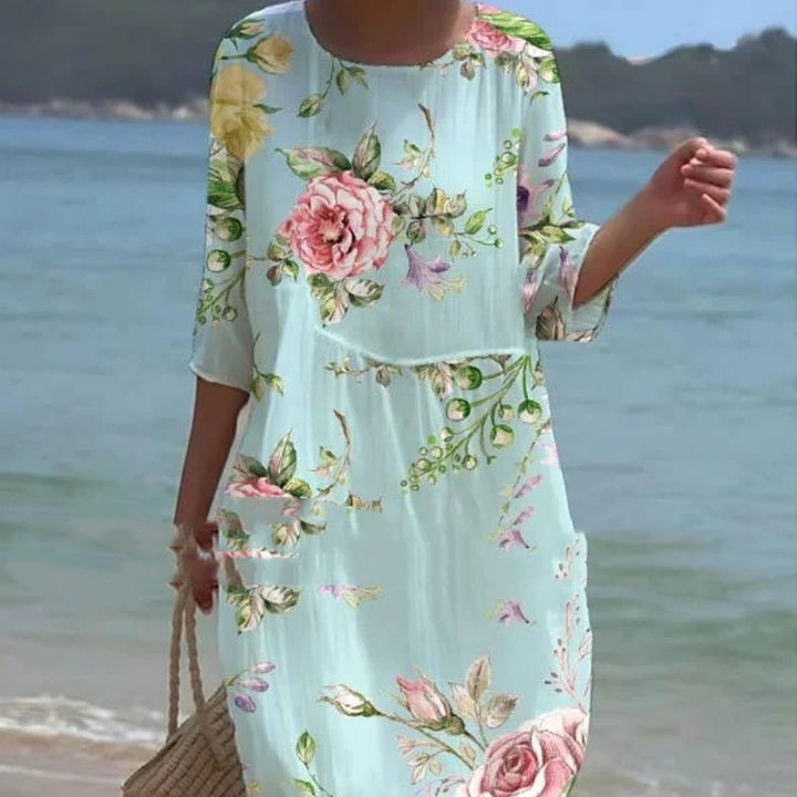 Flora™ - Enchanted Garden Floral Dress That Covers The Belly