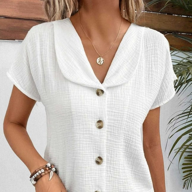 Breezy Charm Button-Up Top