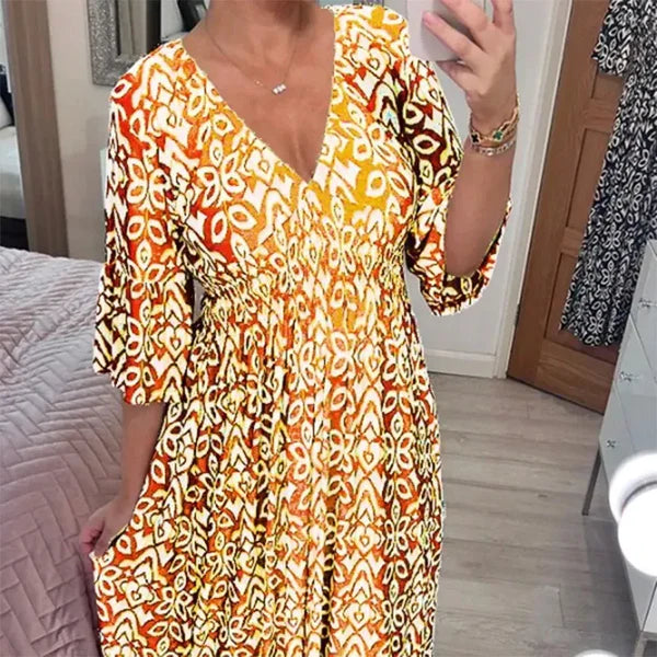 Summer Charm V-Neck Dress