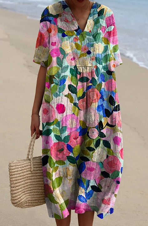 Isabella™ - Colorful Blossom Maxi Dress