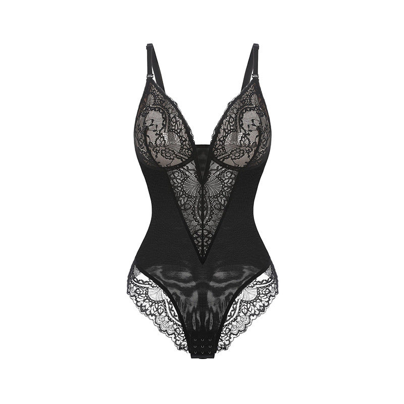 BlendApparel-Enhanced Lace Trim Bodysuit