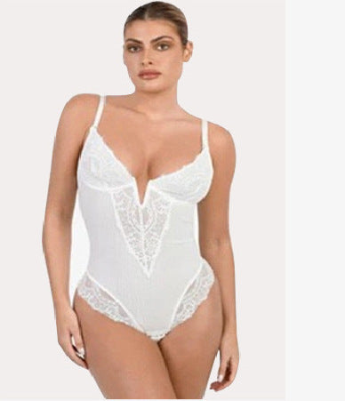 BlendApparel-Enhanced Lace Trim Bodysuit