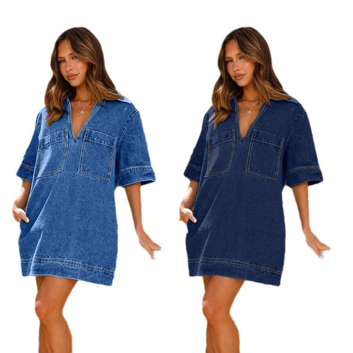 Denim Dream Stitched Mini Dress