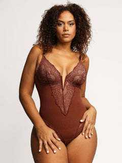 BlendApparel-Enhanced Lace Trim Bodysuit