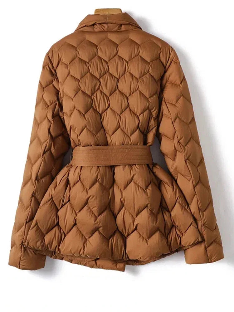 Clara™ - Quilted Wrap Belted Jacket