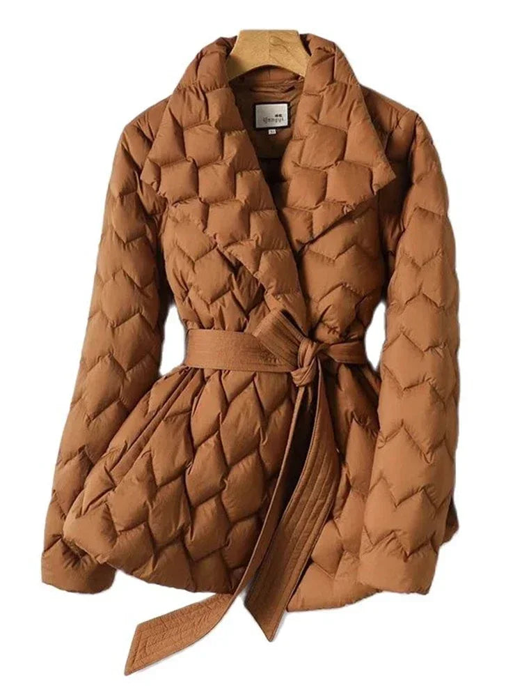 Clara™ - Quilted Wrap Belted Jacket