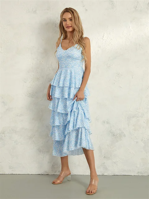 Lily™ - Layered Floral Ruffle Dress