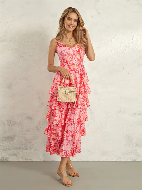 Lily™ - Layered Floral Ruffle Dress