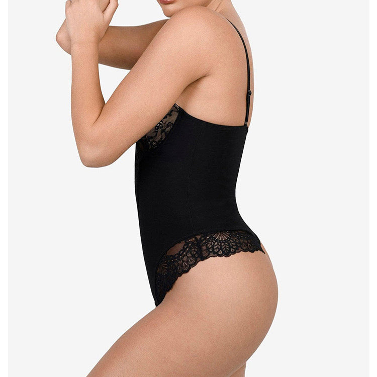 BlendApparel-Enhanced Lace Trim Bodysuit