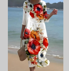 Flora™ - Enchanted Garden Floral Dress That Covers The Belly