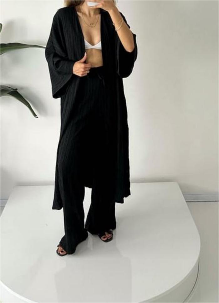 SERENITY FLOW™ - Casual Elegance Kimono and Trouser Set