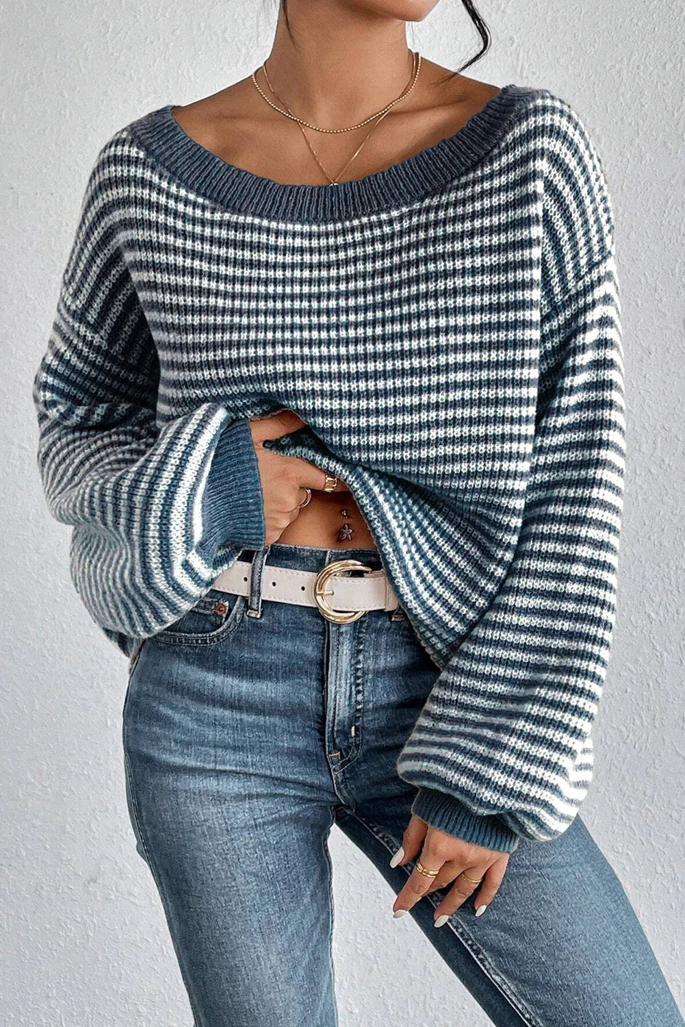 Eva™ Cozy Striped Knit Sweater