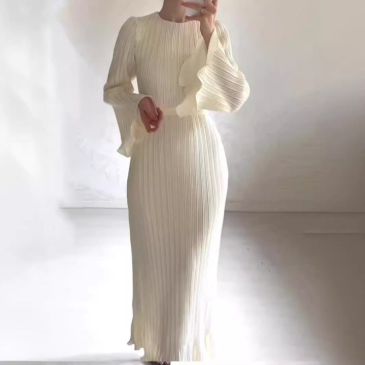 Seraphina™ - Elegant Pleated Long Sleeve Dress