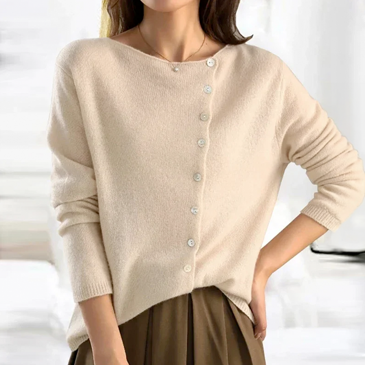 Elin™ - Cozy Button-Down Relaxed Knit Top