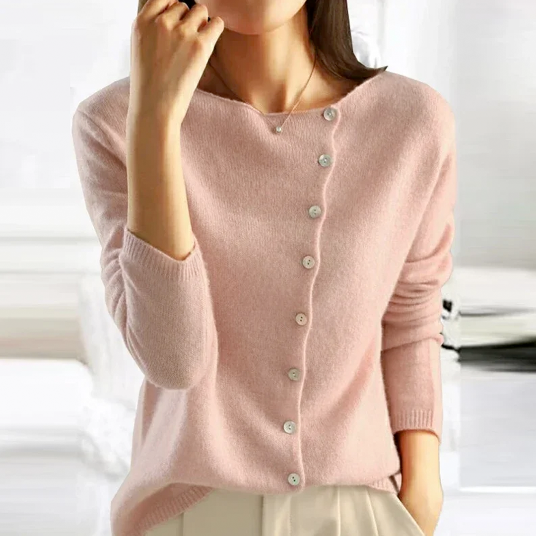 Elin™ - Cozy Button-Down Relaxed Knit Top