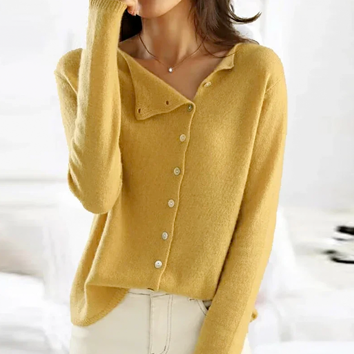 Elin™ - Cozy Button-Down Relaxed Knit Top