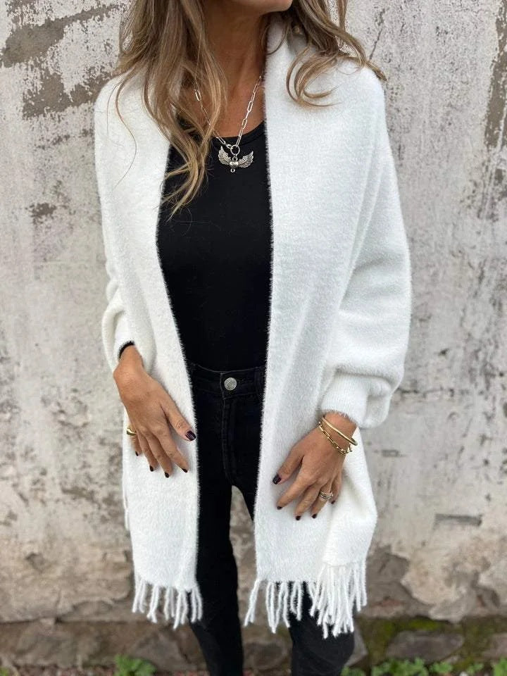 Isabel™ - Fringe Hem Cozy Wrap Cardigan