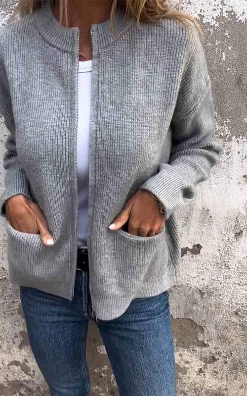 Ella™ - Relaxed Fit Ribbed Jacket