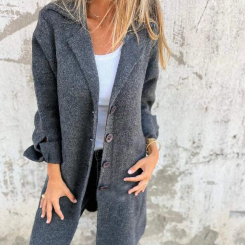 Margaret™ | Cozy & Stylish Solid Color Mid-Length Jacket