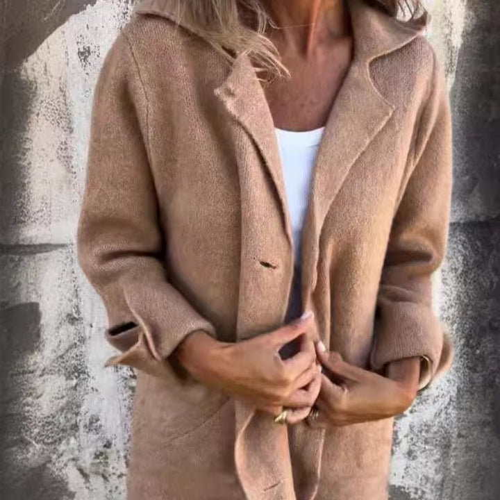 Margaret™ | Cozy & Stylish Solid Color Mid-Length Jacket